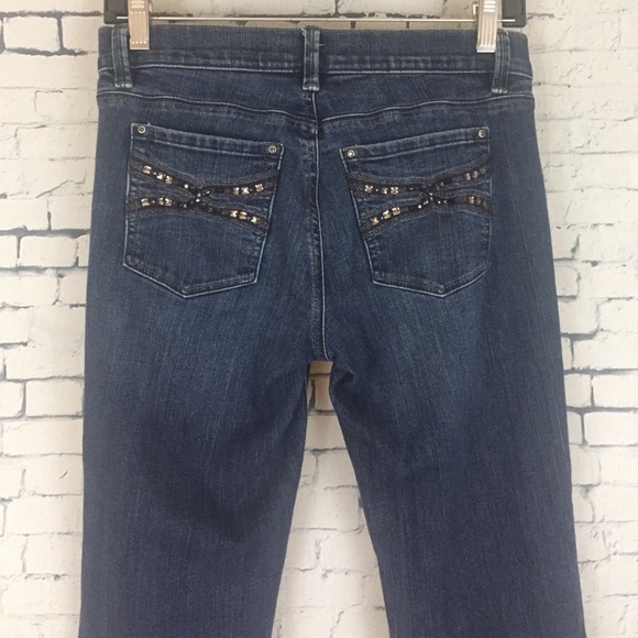 White House Black Market Jeans Noir Flare Sz 2R - Picture 5 of 8